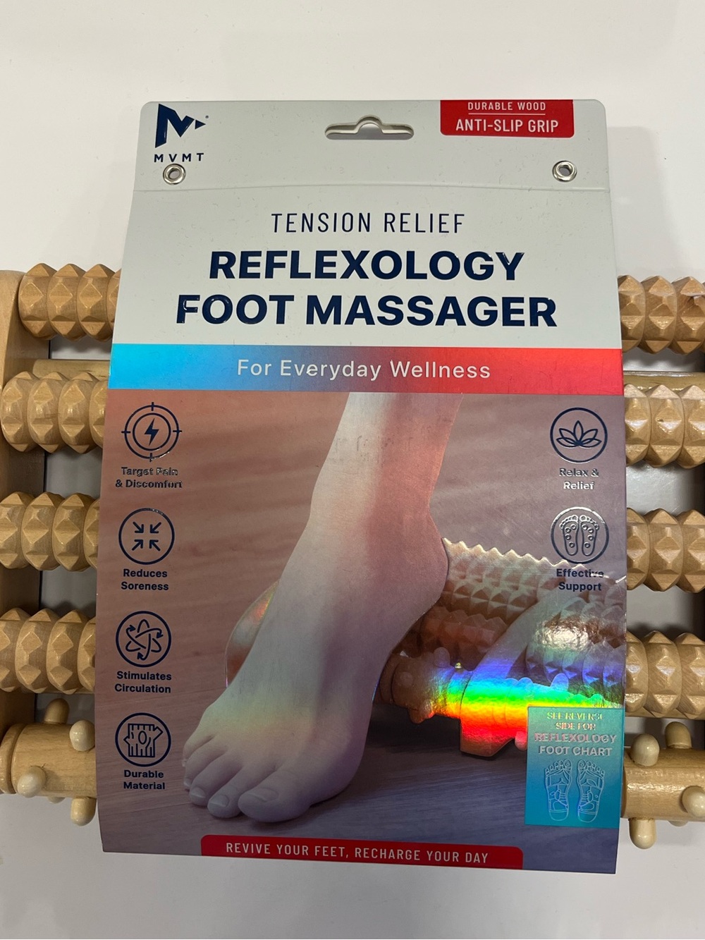 MVMT Reflexology Foot Massager - Natural Wood